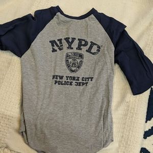 NYPD blue and gray tshirt